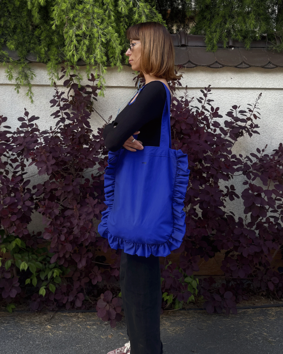 "INDIGO" Ruffle Tote-bag - Image 2