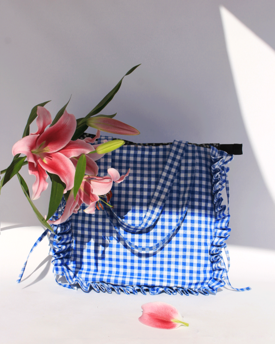 "Plaid" Ruffle Tote-bag - Image 5