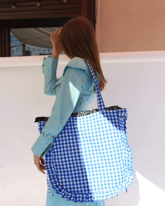 "Plaid" Ruffle Tote-bag - Image 2